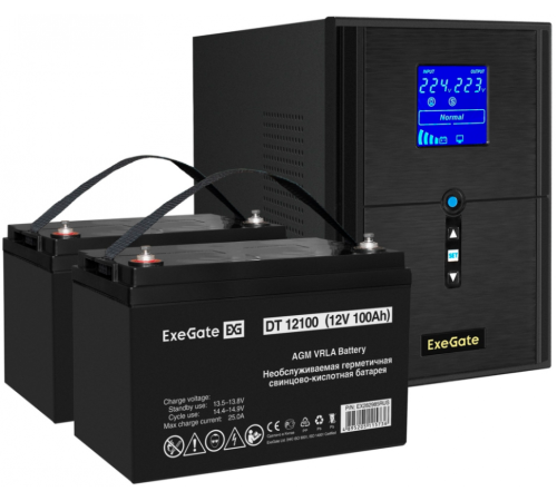 ИБП + батарея ExeGate SineTower SZ-2000.LCD.AVR.3SH.1C13.USB (EX296836RUS)