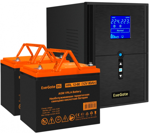 ИБП + батарея ExeGate SineTower SZ-2000.LCD.AVR.3SH.1C13.USB (EX296848RUS)