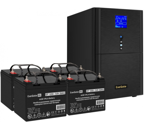 ИБП + батарея ExeGate SineTower SZ-5000.LCD.AVR.2SH.1C13.T.RJ.USB (EX296882RUS)