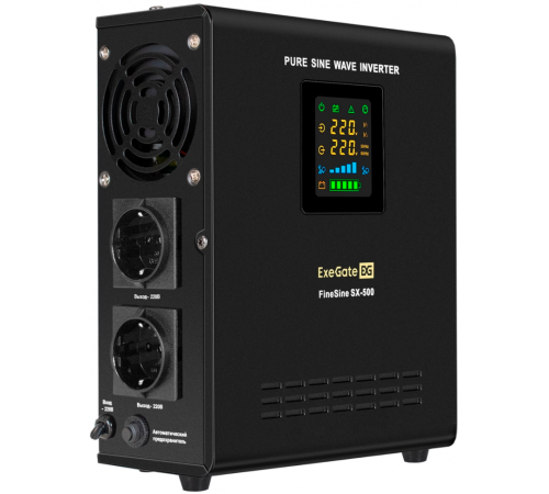 ИБП + батарея ExeGate FineSine SX-500.LCD.AVR.2SH (EX296503RUS)