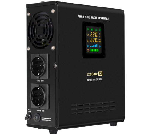 ИБП + батарея ExeGate FineSine SX-800.LCD.AVR.2SH (EX296533RUS)