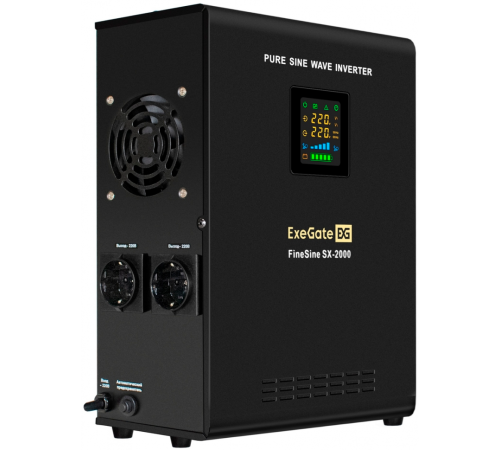 ИБП + батарея ExeGate FineSine SX-2000.LCD.AVR.2SH (EX296607RUS)