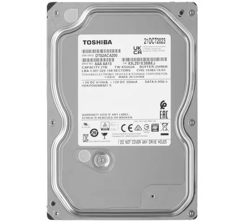 Жёсткий диск Toshiba DT02 2Tb, Объем 2 Тб (DT02ACA200)