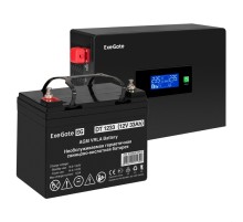 Инвертор ExeGate IdealSine SR-600/DT 1233 (12В, 33Ач) , 600 VA, 600 Вт, черный (EX297382RUS)