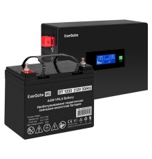 Инвертор ExeGate IdealSine SR-600/DT 1233 (12В, 33Ач) , 600 VA, 600 Вт, черный (EX297382RUS)