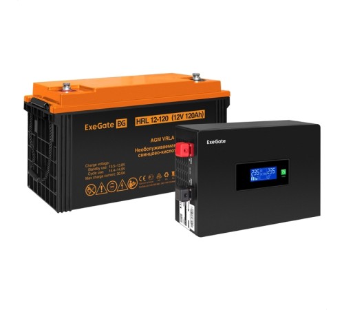 Инвертор ExeGate IdealSine SR-600/HRL 12-120 (12В, 120Ач) , 600 VA, 600 Вт, черный (EX297398RUS)