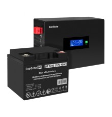 Инвертор ExeGate IdealSine SR-1000/DT 1240 (12В, 40Ач) , 1000 ВА, 1 кВт, черный (EX297407RUS)