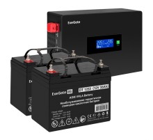 Инвертор ExeGate IdealSine SR-1500/2 x DT 1233 (12В, 33Ач), 1500 ВА, 1.5 кВт, черный (EX297428RUS)