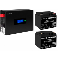 Инвертор ExeGate IdealSine SR-1500/2 x DT 1240 (12В, 40Ач), 1500 ВА, 1.5 кВт, черный (EX297430RUS)