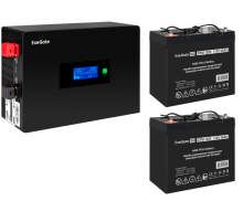 Инвертор ExeGate IdealSine SR-1500/2 x DTM 1255 (12В, 55Ач) , 1500 ВА, 1.5 кВт, черный (EX297434RUS)