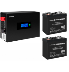 Инвертор ExeGate IdealSine SR-1500/2 x DTM 1255 (12В, 55Ач) , 1500 ВА, 1.5 кВт, черный (EX297434RUS)