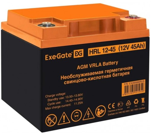 ИБП Exegate комплект EX296005RUS + батарея 45Aч EX285666RUS 4шт (EX296683RUS)етной LCD-дисплей, AVR, 2*Schuko+клеммы, линейно-интерактивный, крепление настенное, Black + батарея HRL 12-45 (12В, 45Ач) 4шт
