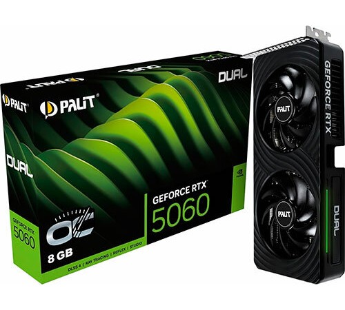Видеокарта Palit nVidia GeForce RTX 5060 Dual OC 8Gb (NE75060S19P1-GB2063D)