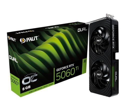 Видеокарта Palit nVidia GeForce RTX 5060 Ti Dual OC 8Gb (NE7506TT19P1-GB2062D)