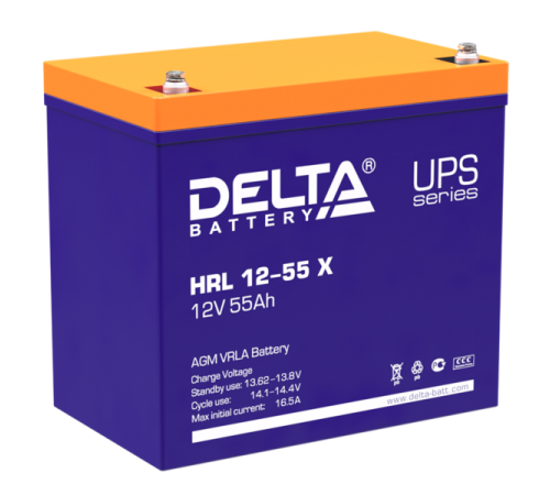 Аккумулятор Delta HRL 12-55 X