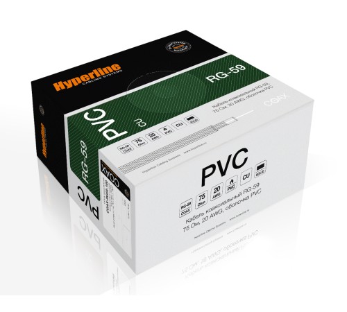 Кабель коаксиальный Hyperline COAX-RG59-CU-100
