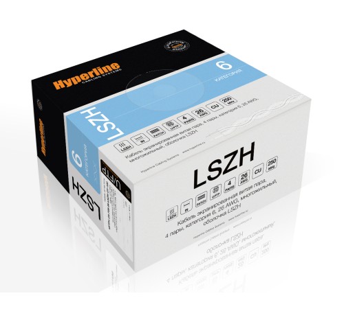 Кабель витая пара Hyperline UFTP4-C6-P26-IN-LSZH-GY-100