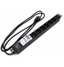 Блок распределения питания Hyperline SHE19-6SH-B-2.5EU