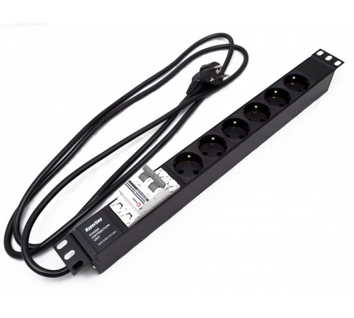 Блок распределения питания Hyperline SHE19-6SH-B-2.5EU