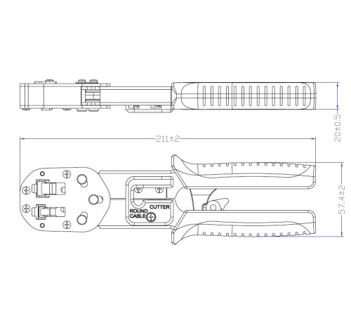 Инструмент обжимной для разъемов RJ45 серии PLEZ Hyperline HL-3H00010