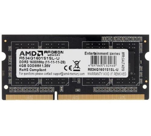 Память DDR3 4GB 1600MHz AMD R534G1601S1SL-U