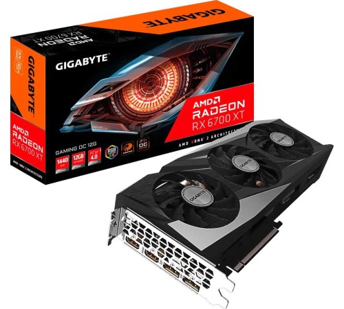 Видеокарта AMD Radeon RX 6700 XT Gigabyte 12Gb GV-R67XTGAMING OC-12GD