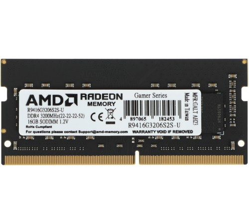 Память DDR4 16Gb 3200MHz AMD R9416G3206S2S-U