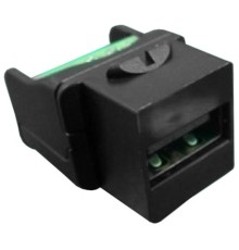 Вставка формата Keystone Jack USB 2.0 (Type A) под винт ROHS черная Hyperline KJ1-USB-A2-SCRW-BK