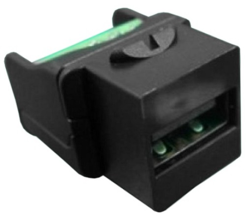 Вставка формата Keystone Jack USB 2.0 (Type A) под винт ROHS черная Hyperline KJ1-USB-A2-SCRW-BK