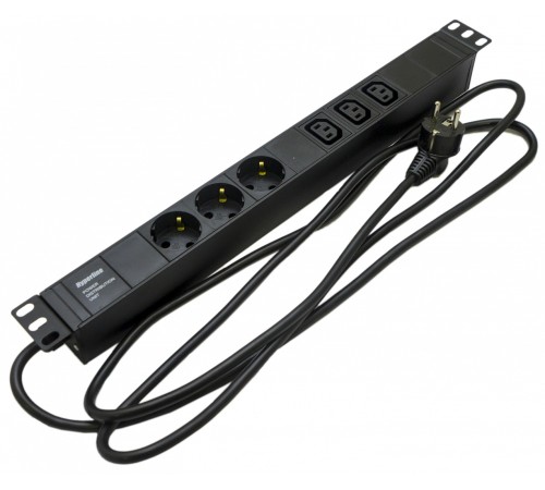Блок распределения питания Hyperline SHE19-3SH-3IEC-2.5EU