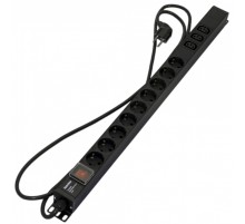 Блок розеток вертикальный Hyperline SHE-9SH-3IEC-S-2.5EU