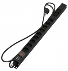 Блок розеток вертикальный Hyperline SHE-9SH-3IEC-S-2.5EU