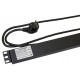 Блок розеток вертикальный Hyperline SHE-9SH-3IEC-S-2.5EU