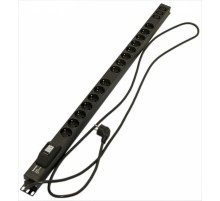 Блок розеток вертикальный Hyperline SHE-15SH-3IEC-B-2.5EU