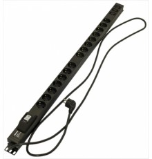 Блок розеток вертикальный Hyperline SHE-15SH-3IEC-B-2.5EU