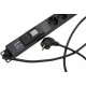 Блок розеток вертикальный Hyperline SHE-15SH-3IEC-B-2.5EU
