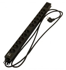 Блок розеток вертикальный Hyperline SHE-12SH-2IEC-2.5EU