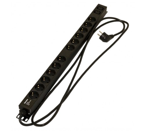 Блок розеток вертикальный Hyperline SHE-12SH-2IEC-2.5EU