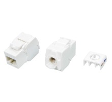 Вставка Keystone Jack RJ-45 (8P8C) Hyperline KJ8-8P8C-C6A-180-TLS-WH