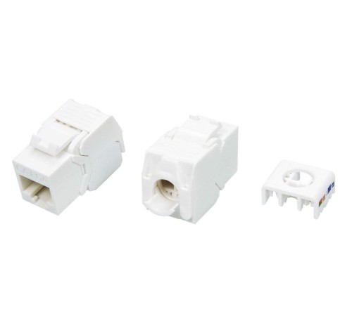 Вставка Keystone Jack RJ-45 (8P8C) Hyperline KJ8-8P8C-C6A-180-TLS-WH