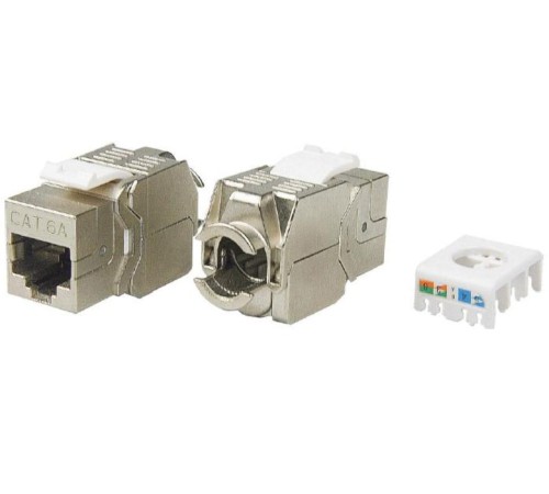 Вставка Keystone Jack RJ-45 (8P8C) Hyperline KJ8-8P8C-C6A-180-TLS-SH-F-WH