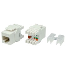 Вставка Keystone Jack RJ-45 (8P8C) Hyperline KJ8-8P8C-C6A-180-WH