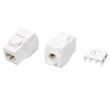 Вставка Keystone Jack RJ-45 (8P8C) Hyperline KJ8-8P8C-C6-180-TLS-WH