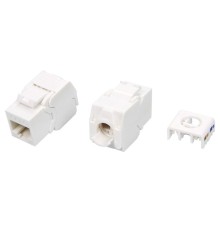 Вставка Keystone Jack RJ-45 (8P8C) Hyperline KJ8-8P8C-C6-180-TLS-WH