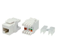 Вставка Keystone Jack RJ-45 (8P8C) Hyperline KJ8-8P8C-C6-180-WH