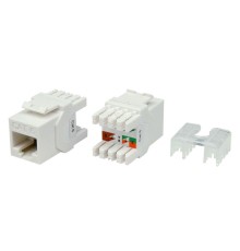 Вставка Keystone Jack RJ-45 (8P8C) Hyperline KJ8-8P8C-C6-180-WH