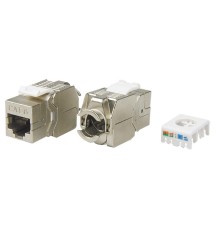 Вставка Keystone Jack RJ-45 (8P8C) Hyperline KJ8-8P8C-C6-180-TLS-SH-F-WH