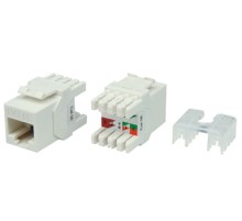 Вставка Keystone Jack RJ-45 (8P8C) Hyperline KJ8-8P8C-C5e-180-WH