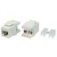Вставка Keystone Jack RJ-45 (8P8C) Hyperline KJ8-8P8C-C5e-180-WH