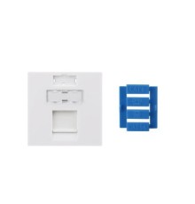 Вставка 45x45 (аналог Mosaic) для 1 модуля Keystone Jack со шторкой Hyperline SIP3-1K-M45-45